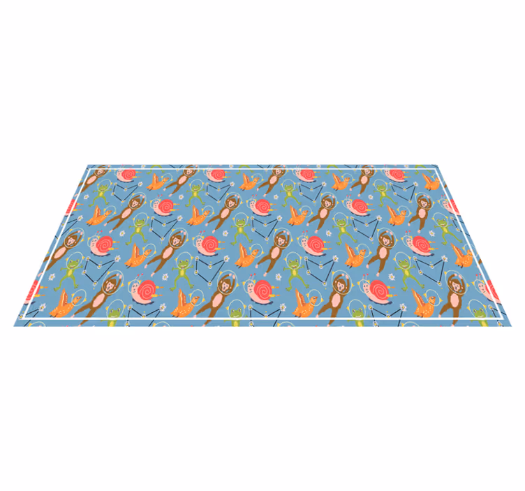 Colorful space creatures kids vinyl rug - TenStickers