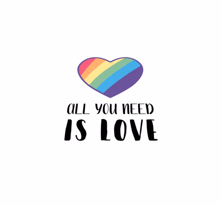 Colorful Heart Message custom vinyl rug - TenStickers