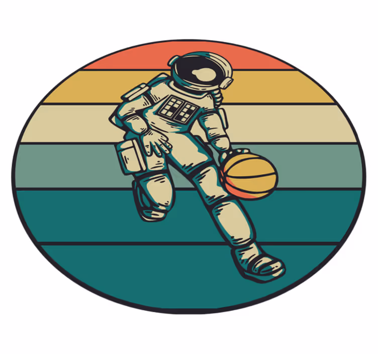 ASTRONAUT BASKETBALL PLAY gaming vinyl rug - TenStickers