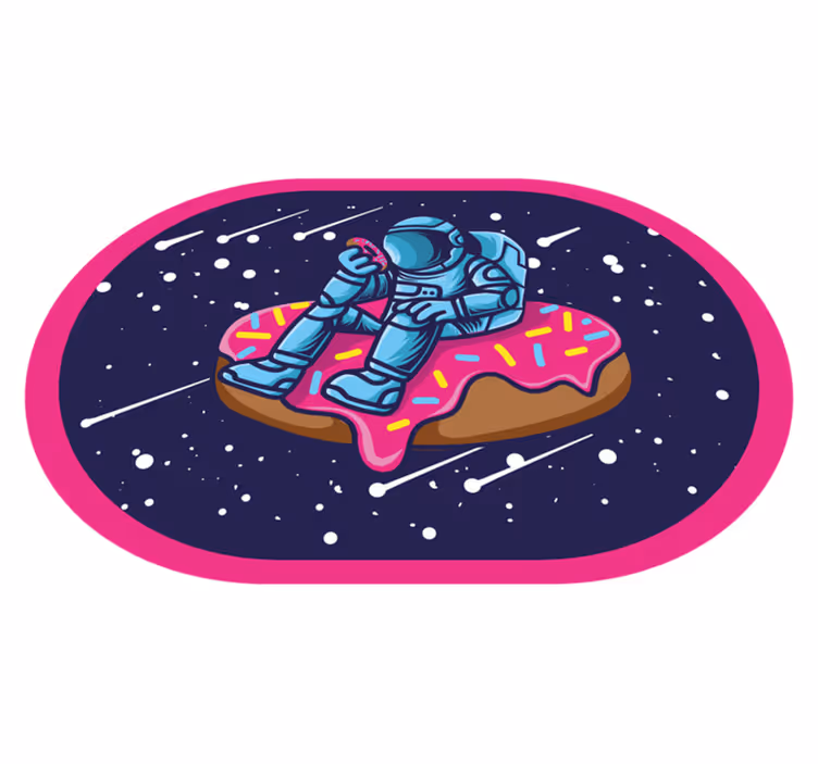 Astronaut On Donut teenage bedroom vinyl rug - TenStickers