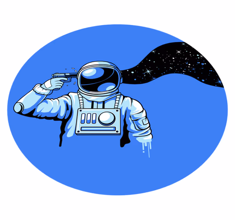 Astronaut Cosmic Scene teenage bedroom vinyl rug - TenStickers