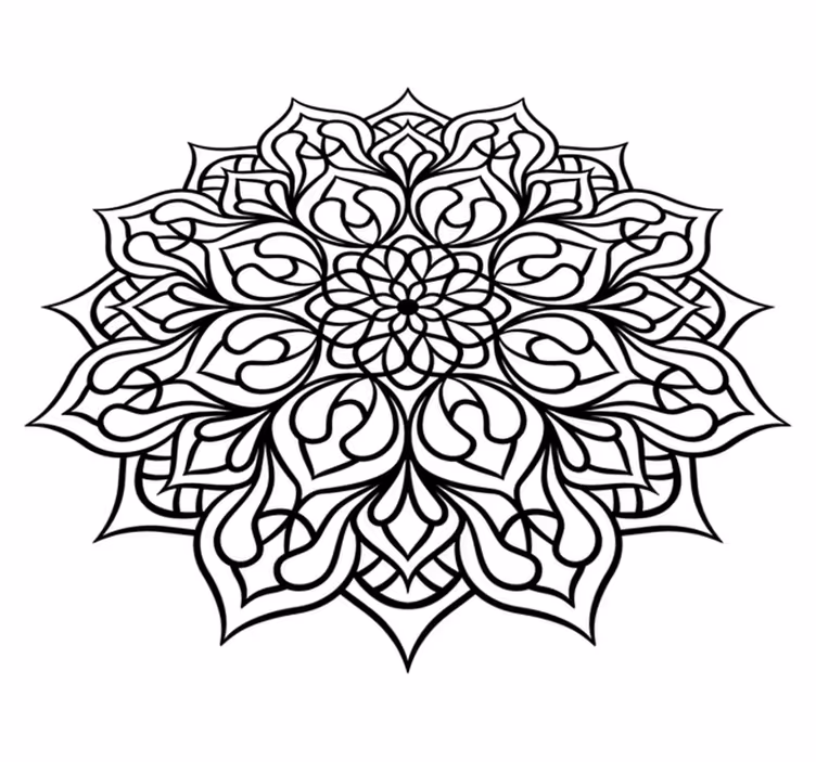 Beautiful flower mandala mandala vinyl rug - TenStickers