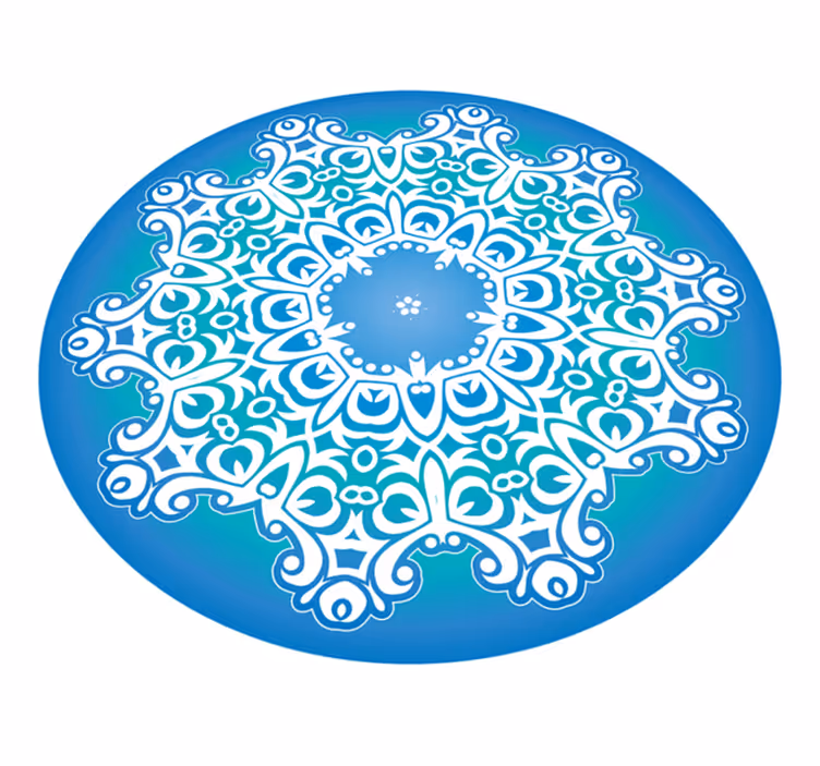 Elaborate Botanical Ornament mandala vinyl rug - TenStickers