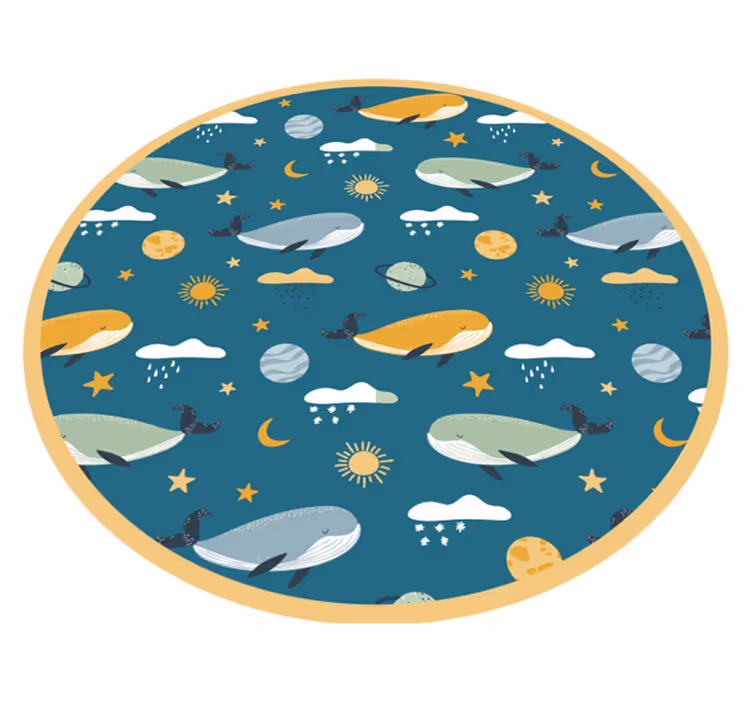 Whale Adventure kids vinyl rug - TenStickers
