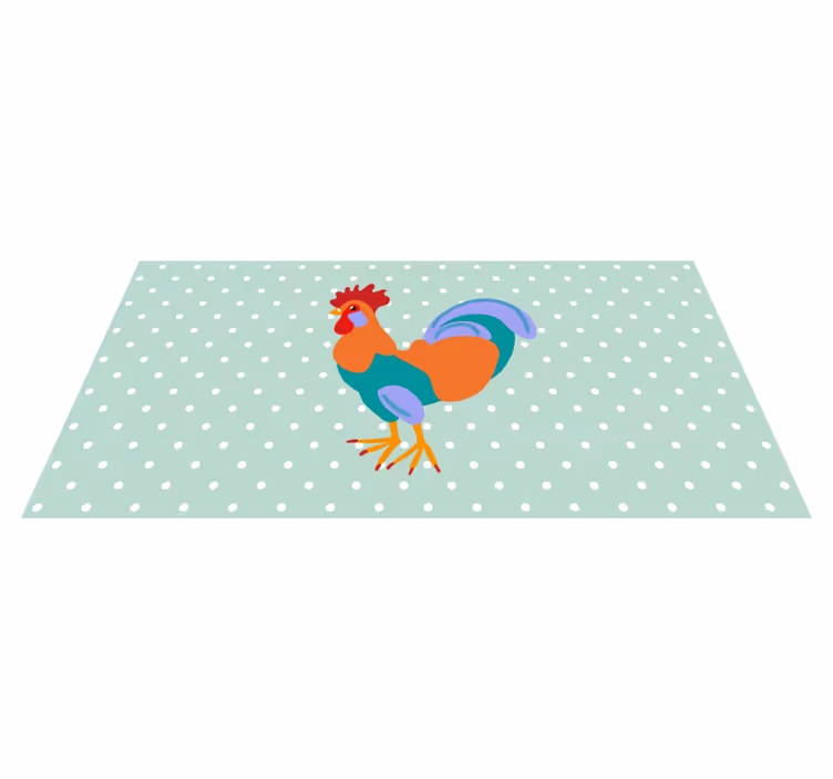 Animal vinyl rug with colorful rooster design - TenStickers