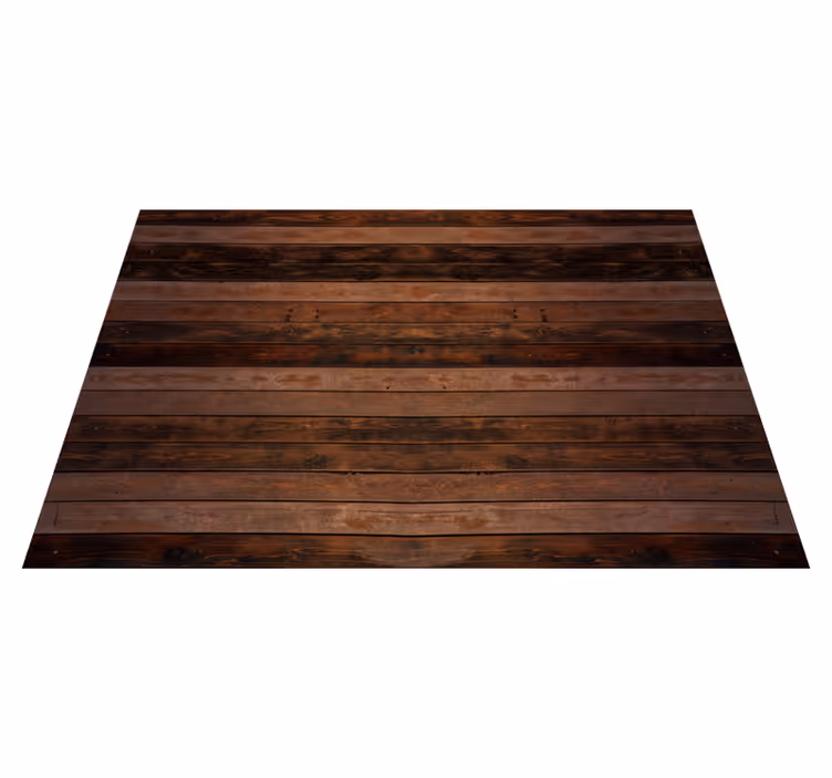Brown horizontal planks wood effect vinyl rug - TenStickers
