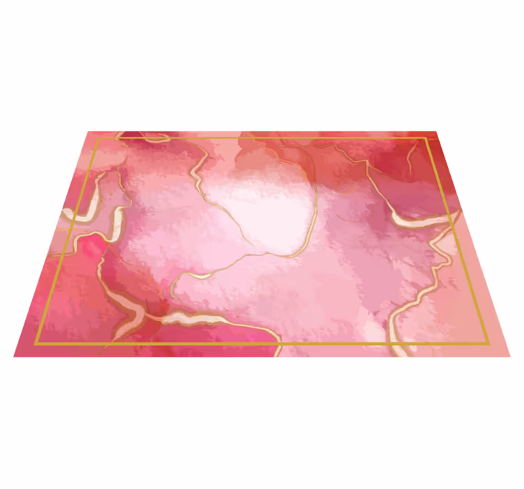 Pink and gold marble effect bedroom rug - TenStickers