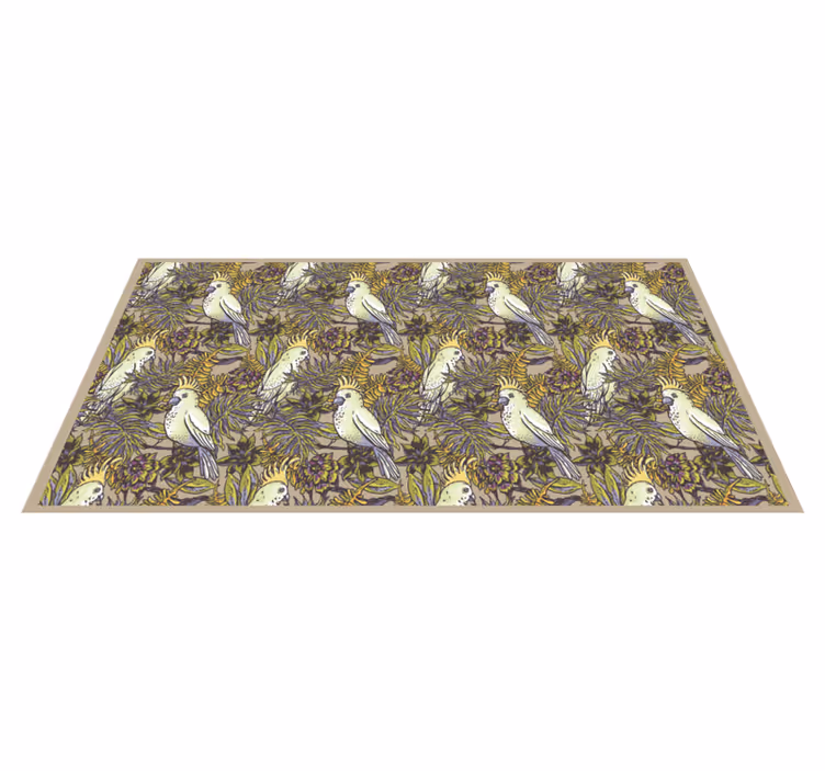 Colorful Parrots Pattern floral vinyl rug - TenStickers