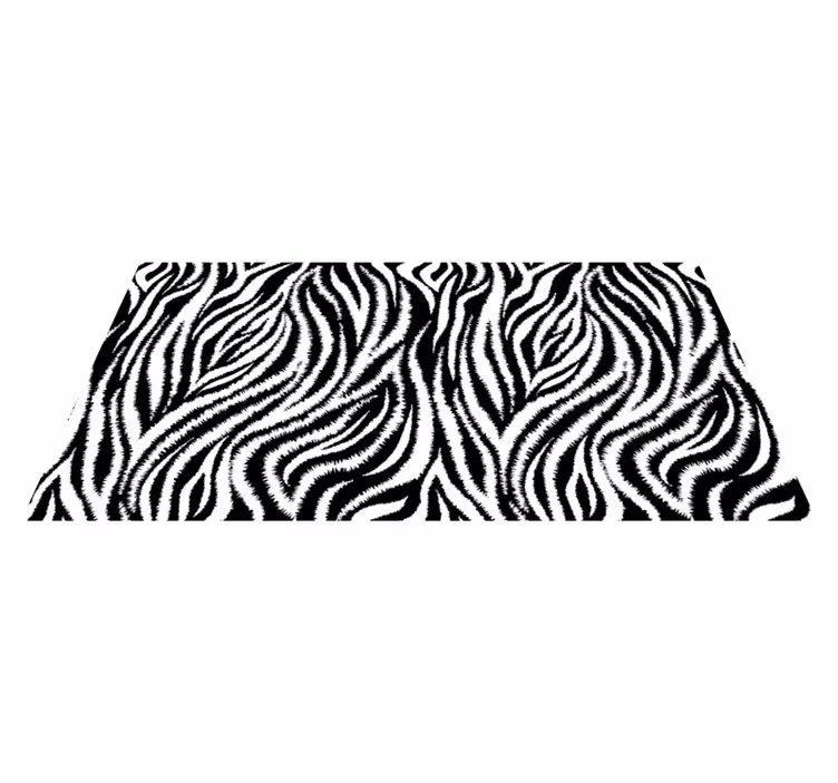 Zebra Stripe Graphic animal print vinyl rug - TenStickers