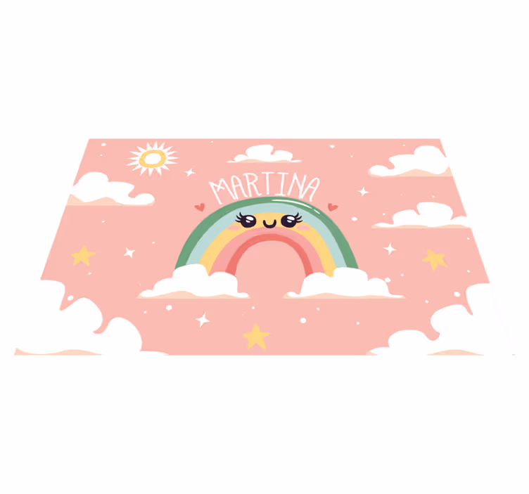 Nice rainbow with clouds with name mat - TenStickers