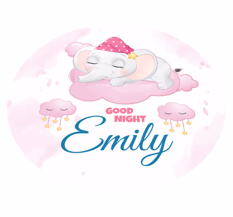 Sleepy Elephant Dream custom vinyl rug - TenStickers
