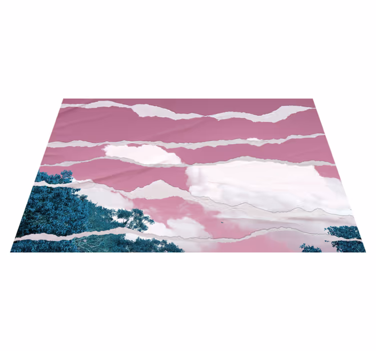 Pink ripped sky nature vinyl rug - TenStickers