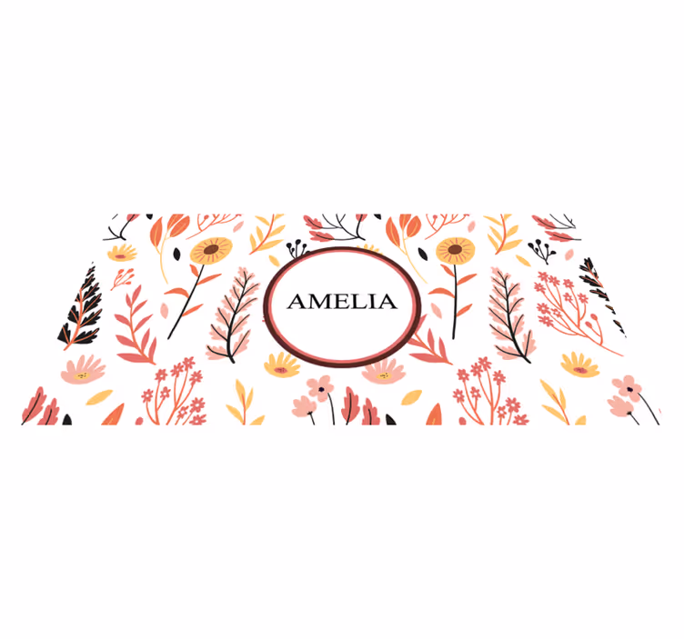 nature style name custom vinyl rug - TenStickers