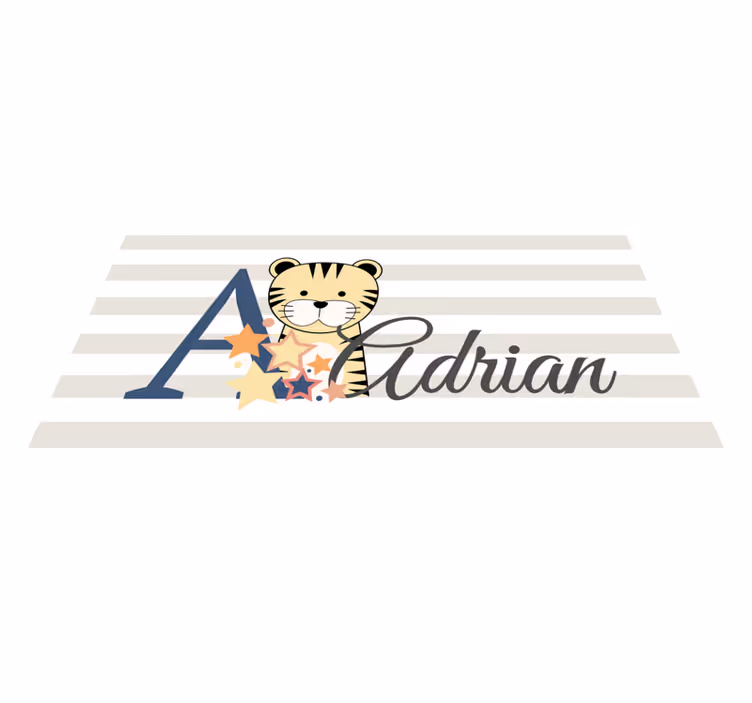 Cute animals tiger with name baby play mat - TenStickers