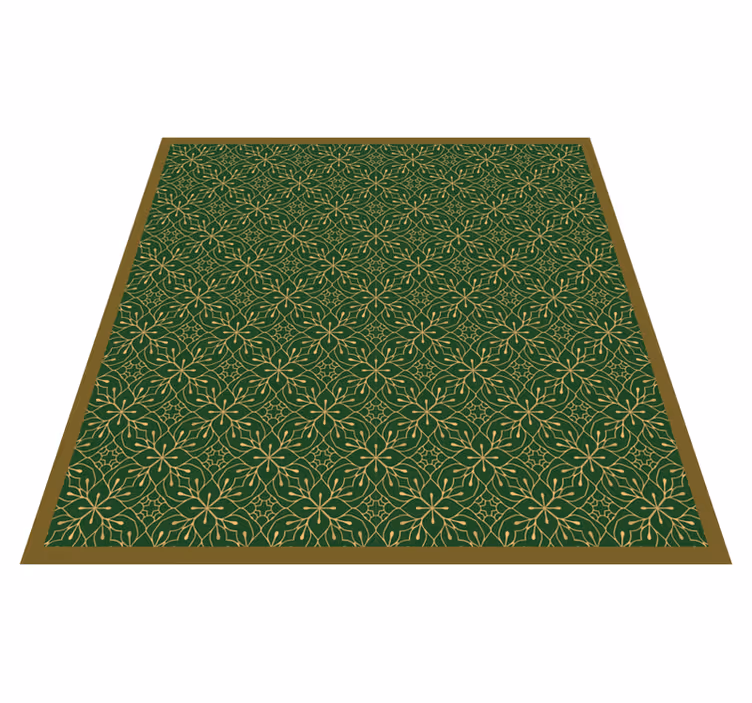Graceful Botanical Motif floral vinyl rug - TenStickers