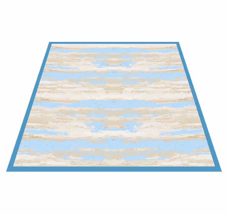 Grey and blue imitation wood effect vinyl rug - TenStickers