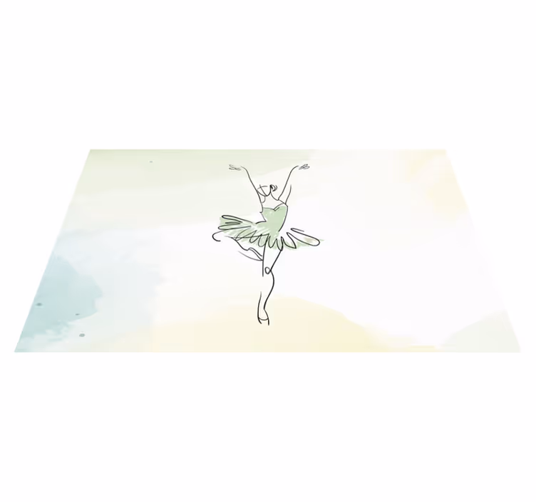 Ballet Dancer Outline kids vinyl rug - TenStickers