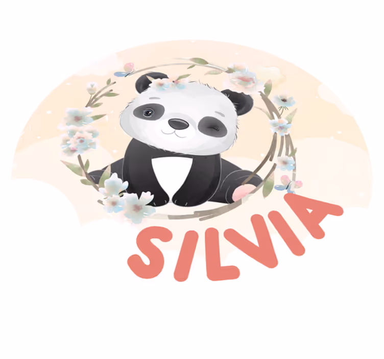 Custom vinyl rug cute panda design - TenStickers