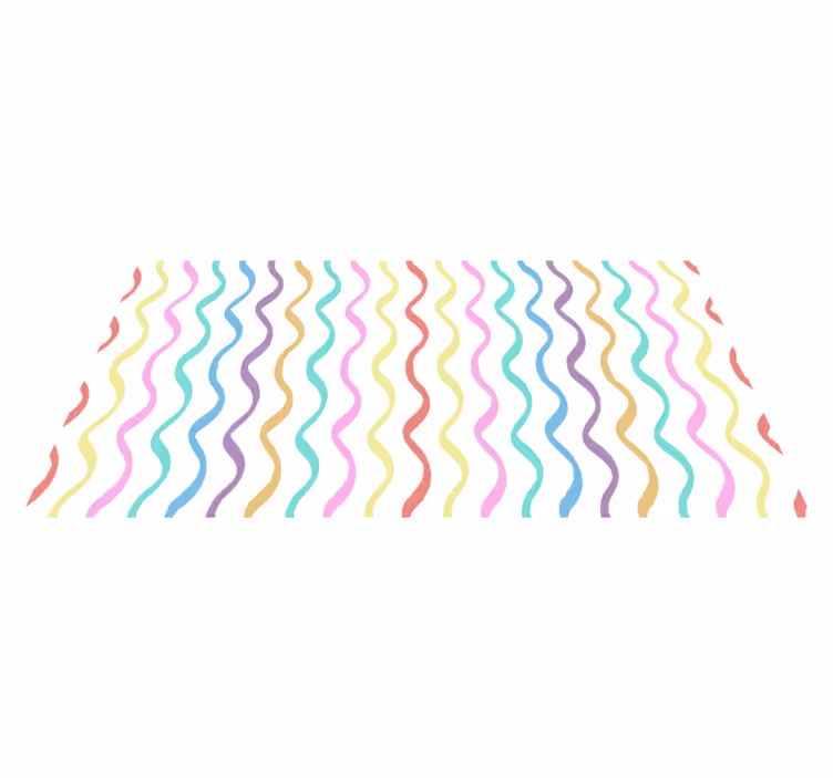 Wavy colorful lines scandinavian vinyl rug - TenStickers