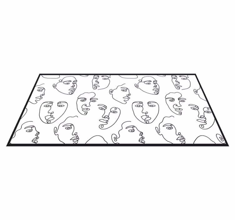 LINE ART FACES mosaic vinyl rug - TenStickers