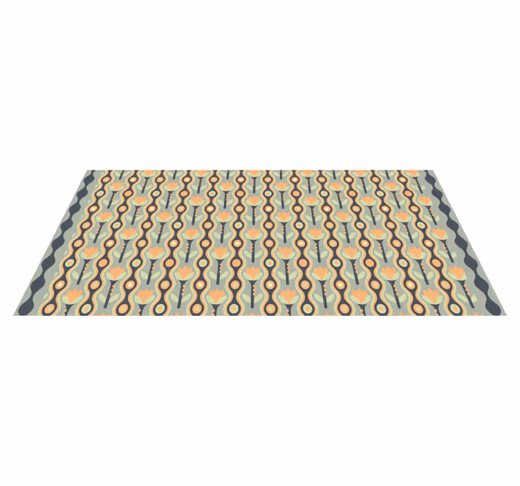 Stylized Floral Pattern teenage bedroom vinyl rug - TenStickers