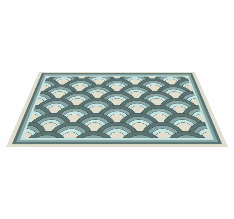 Stylish Geometric Waves mosaic vinyl rug - TenStickers