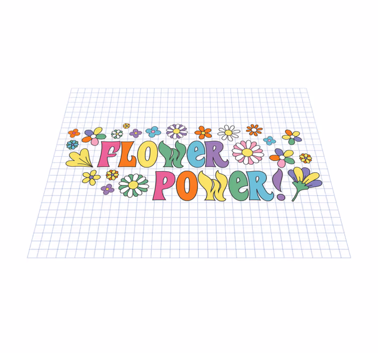 Flower Power Design floral vinyl rug - TenStickers