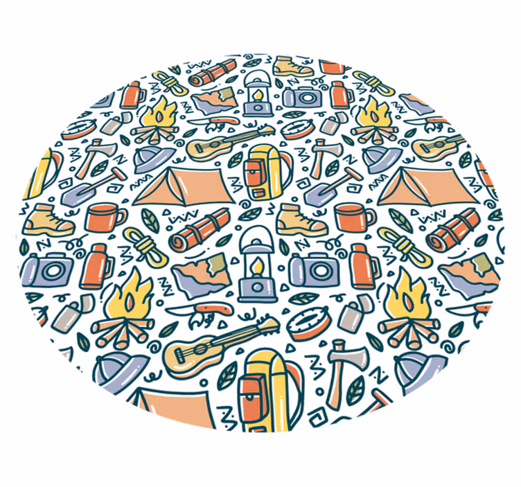Camping Adventure Concept teenage bedroom vinyl rug - TenStickers