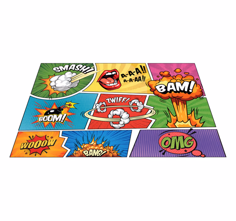 Retro superhero comic  vintage rug - TenStickers