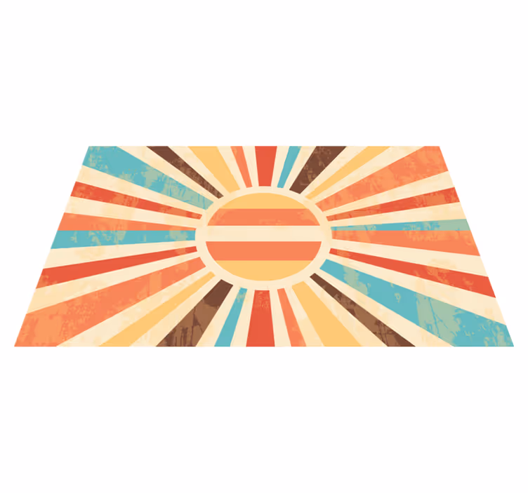 Sunrise Color Burst vintage vinyl rug - TenStickers