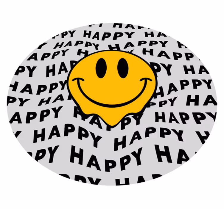 Happy Smile Graphic teenage bedroom vinyl rug - TenStickers