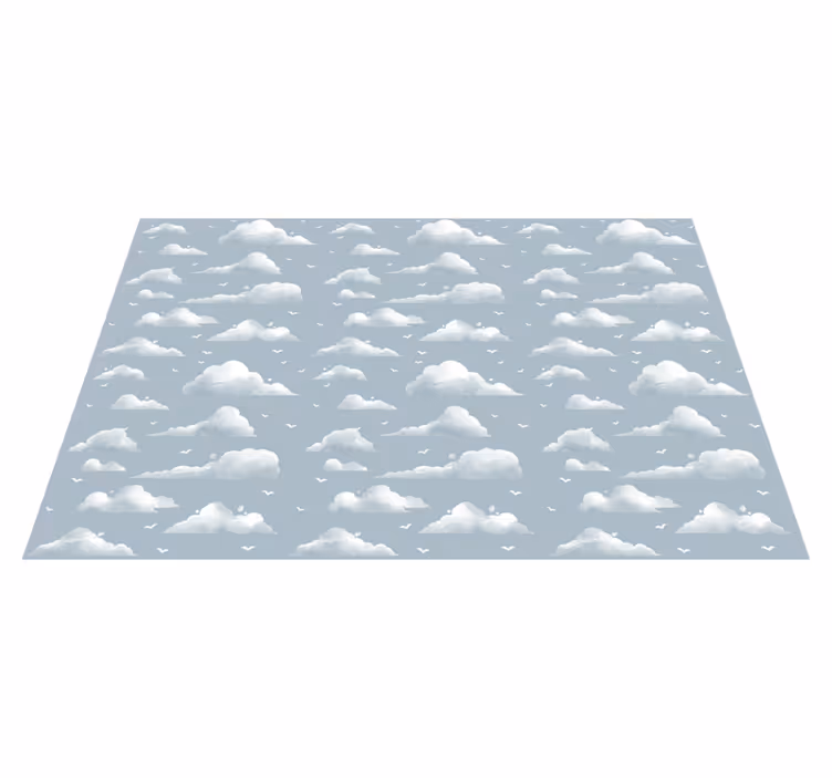 Cloudy Sky Pattern nursery vinyl rug - TenStickers