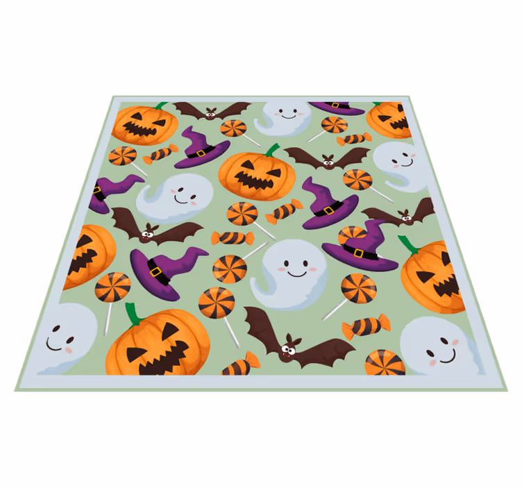 Halloween vinyl rug happy halloween atmosphere - TenStickers