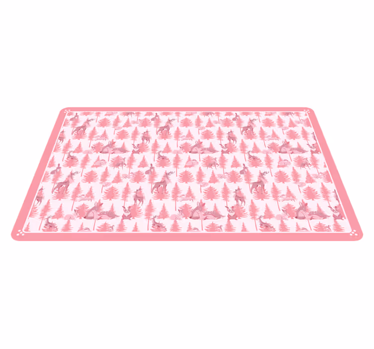 Playful Woodland Scene nursery vinyl rug - TenStickers