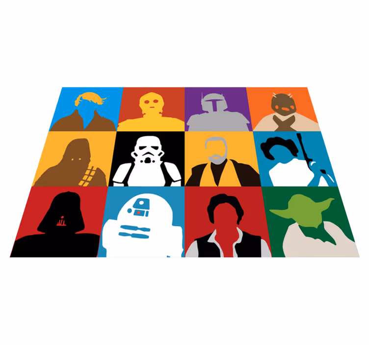 Iconic Character Silhouettes kids vinyl rug - TenStickers