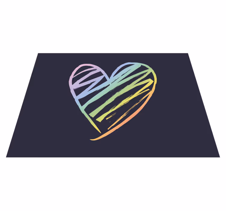 Rainbow heart teenage bedroom vinyl rug - TenStickers