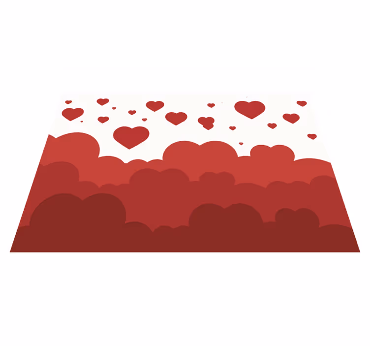 Hearts pattern bedroom vinyl rug - TenStickers