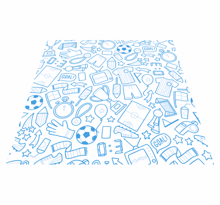 Football, soccer doodle set bedroom rug - TenStickers