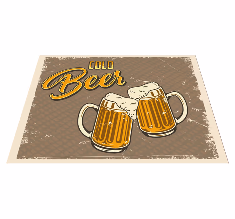 Cold beer retro dirty kitchen floor tiles - TenStickers