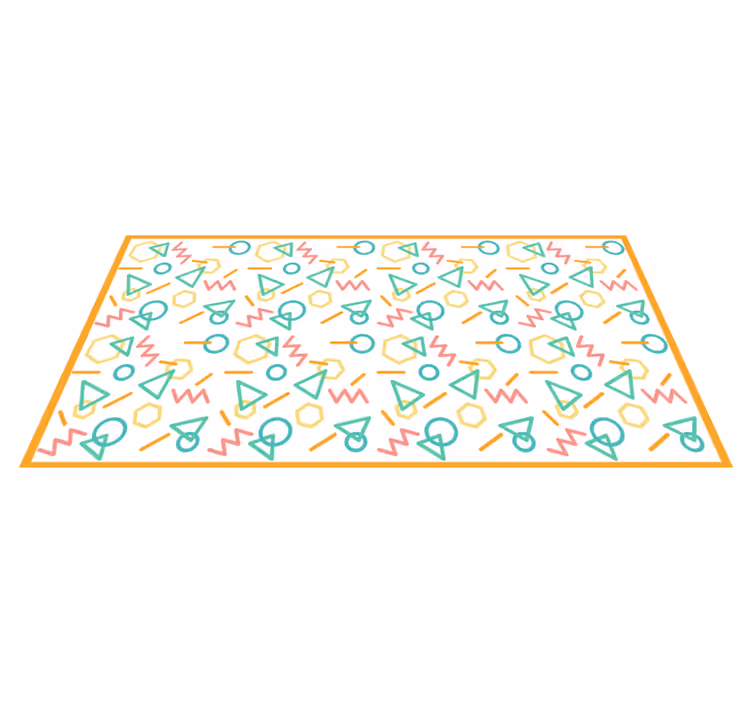 Colorful Shape Patterns kids vinyl rug - TenStickers