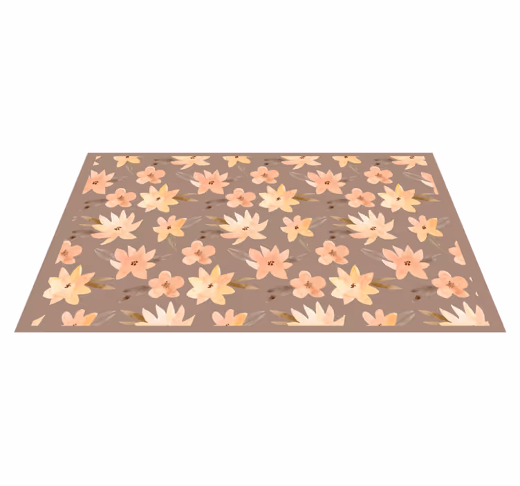 Floral vinyl rug in floral motif array - TenStickers