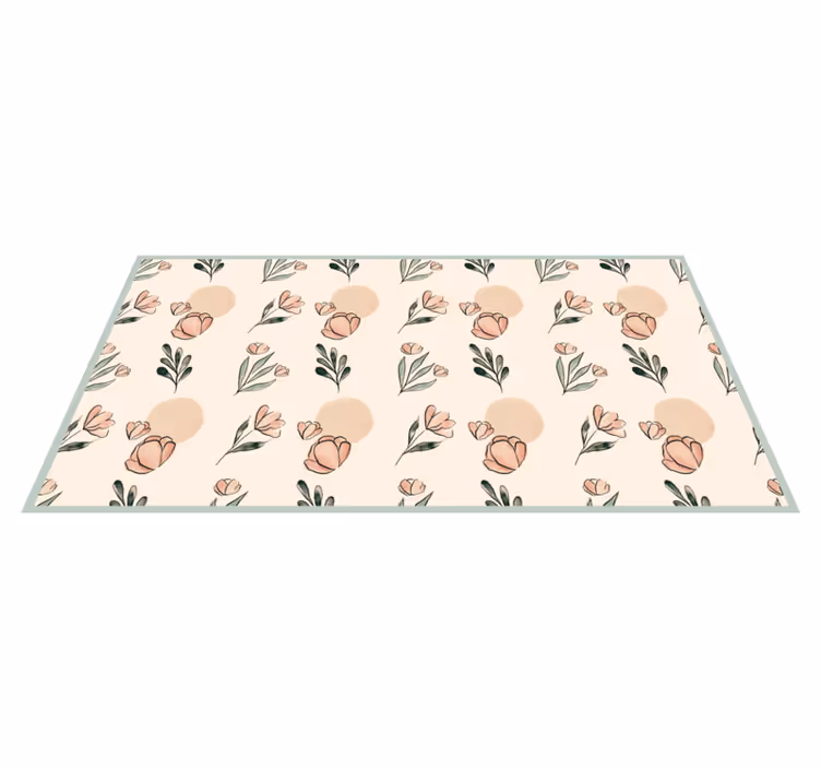 Floral vinyl rug in floral patterned shades - TenStickers