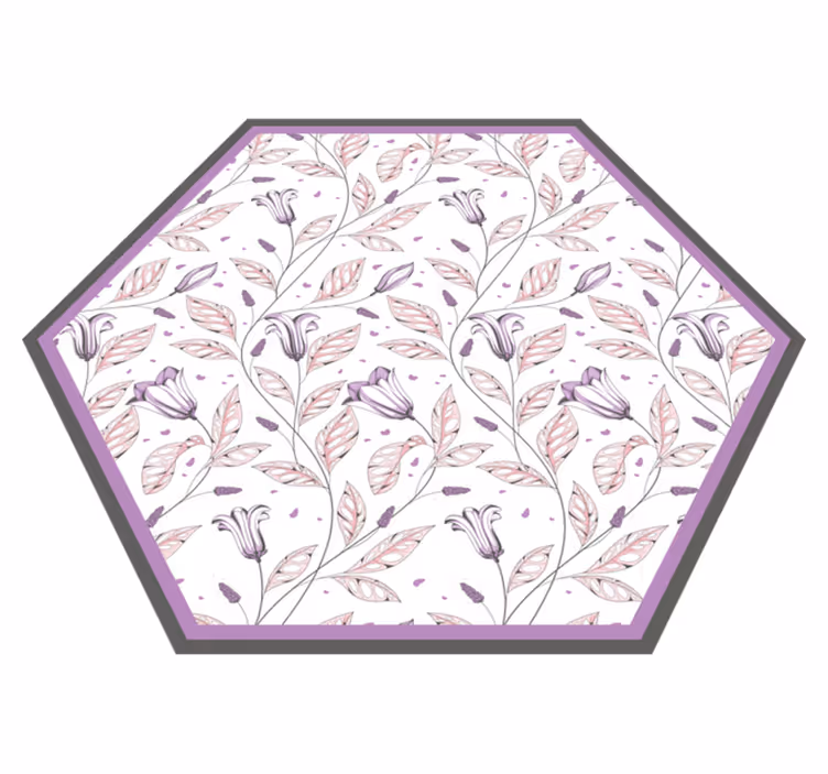 Floral vinyl rug with elegant botanical design - TenStickers