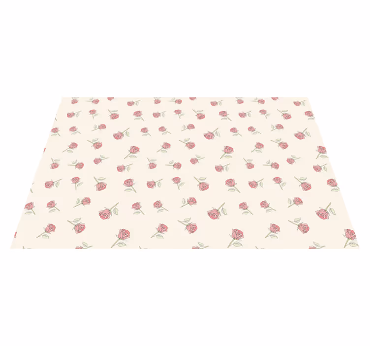 Charming Rose Pattern floral vinyl rug - TenStickers