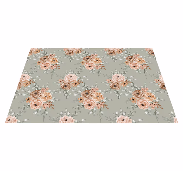 Pastel colors Pattern floral vinyl rug - TenStickers
