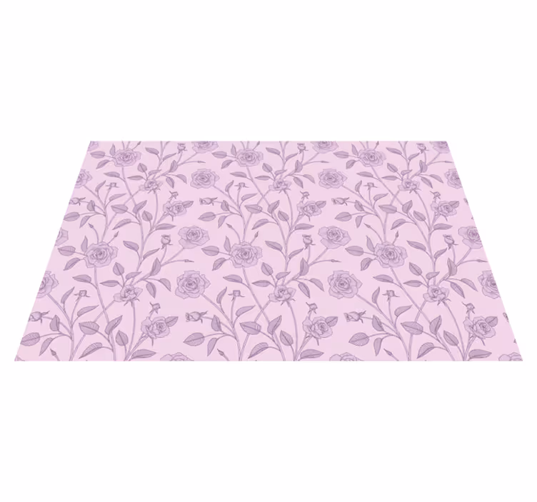 Lavender floral pattern floral vinyl rug - TenStickers