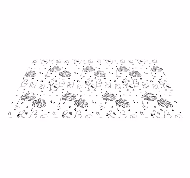Minimalist poultry design kids vinyl rug - TenStickers