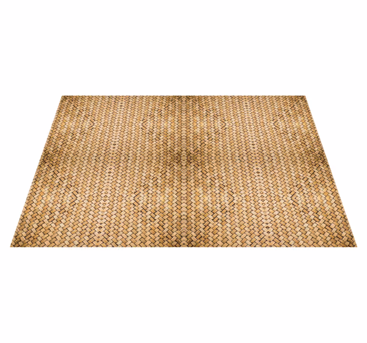 Bamboo woven effect wood effect vinyl rug - TenStickers