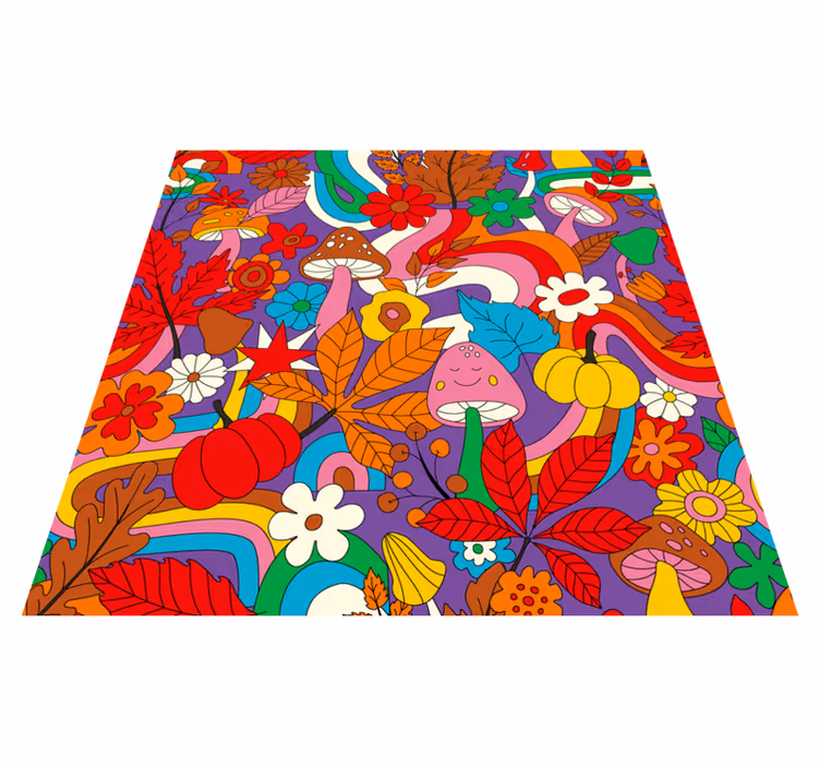 Vibrant floral arrangement floral vinyl rug - TenStickers