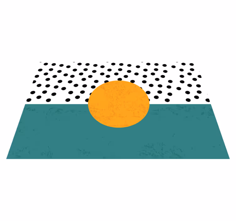 Circle and Dots minimal vinyl rug - TenStickers